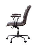 Distress Chocolate Swivel Office Chair With Casters Caster Solid Chocolate Office Office Chairs Solid Back Swivel Genuine Leather