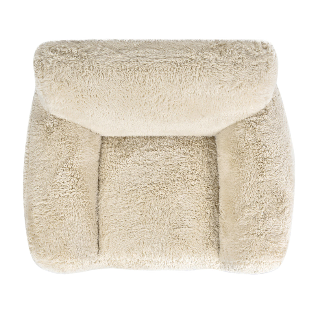 Summit 49" Faux Sheepskin Overstuffed Arm Chair, Cream Beige Faux Fur Cream Foam Faux Fur