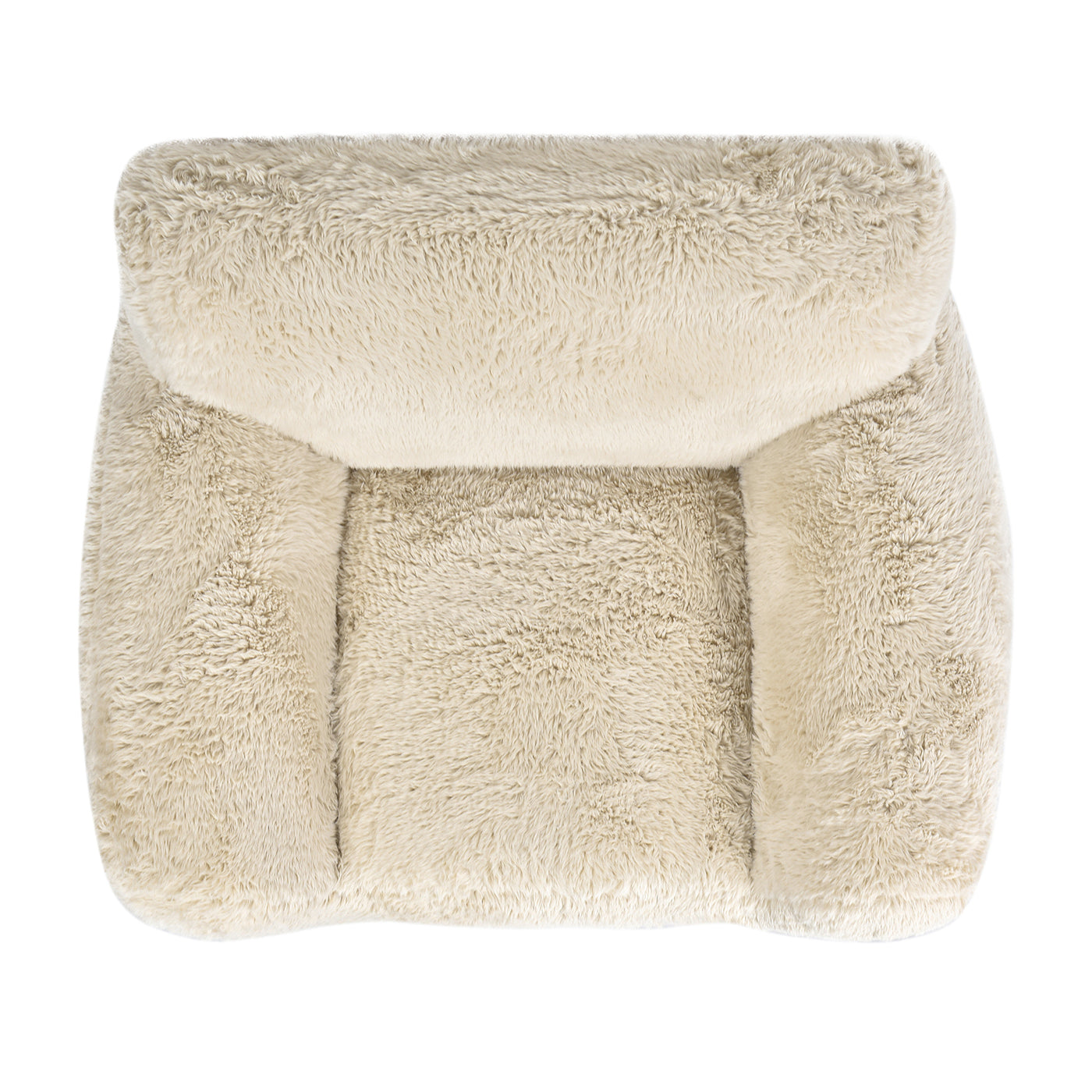 Summit 49" Faux Sheepskin Overstuffed Arm Chair, Cream Beige Faux Fur Cream Foam Faux Fur