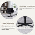 Modern Velvet Desk Chair Swirl Office Chair No Wheels Comfy Computer Task Chair Metal Legs Upholstered Accent Arm Chair For Living Room Bedroom Small Spaces Home Office, Black Black Bedroom Foam Velvet