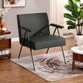 Fx P91 Bk Sofa Chair Modern Black Accent Chair With Metal Frame Stylish Upholstered Single Sofa, Perfect For Living Room, Bedroom, And Office Decor Temu Suitable Black Linen