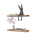 Iva Floating Shelf In Melamine X2, Pine Light Oak Primary Living Space Minimalist,Modern Particle Board Melamine