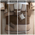 7 Piece Faux Suede Comforter Set Brown Cal King California King Brown Polyester