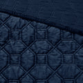 3 Piece Velvet Quilt Set Navy King Cal King King Navy Cotton