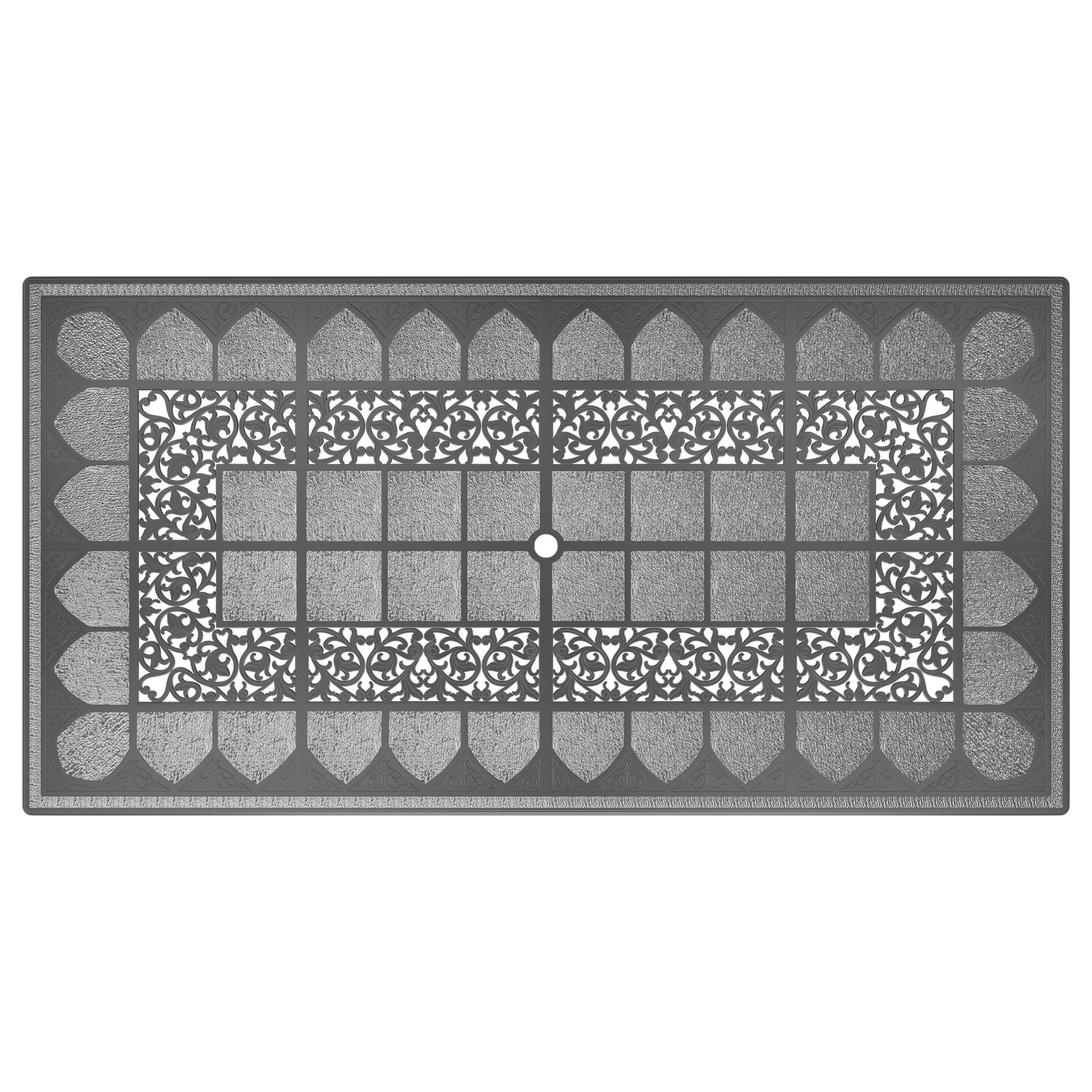 Cushions In Random Colors 7 Piece Set Of Cast Aluminum Patio Furniture With Cushions Yes Dining Set Black Seats 6 Rust Resistant Frame Water Resistant Cushion Garden & Outdoor Complete Patio Sets Aluminium