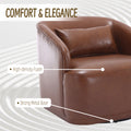 Coolmore Swivel Barrel Chair, Comfy Round Accent Sofa Chair For Living Room, 360 Degree Swivel Barrel Club Chair, Leisure Arm Chair For Nursery, Hotel, Bedroom, Office, Lounge Brown Pu Brown Pu Primary Living Space Foam Pu Leather
