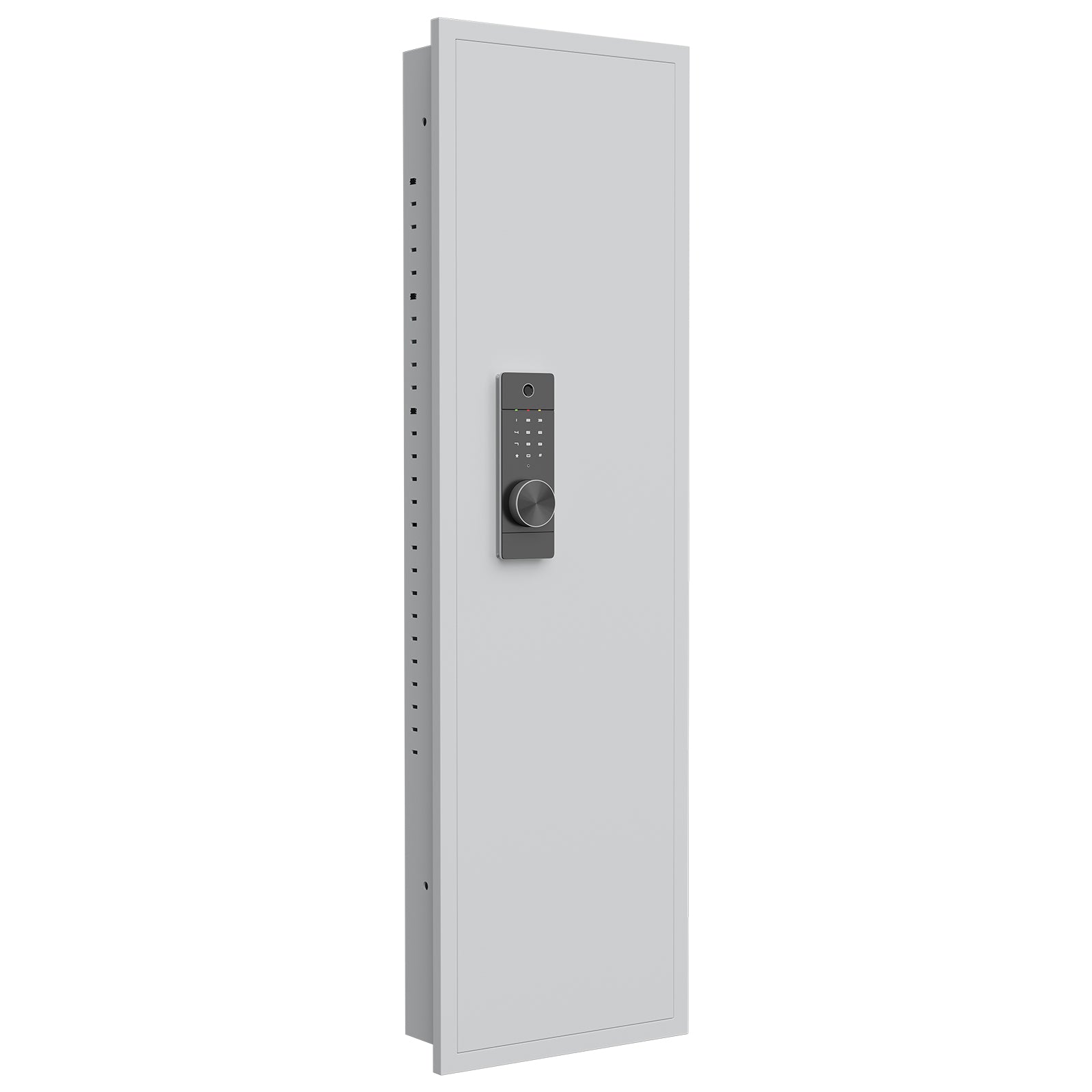 Fingerprint Touch Panel In Wall Safe,Hidden Wall Safe For Rifles And Pistols With Adjustable Shelves,Assembled Storege Safe For Firearm And Valuables White Fingerprint White Steel