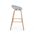 Barstool Set Of 2 Grey Polypropylene