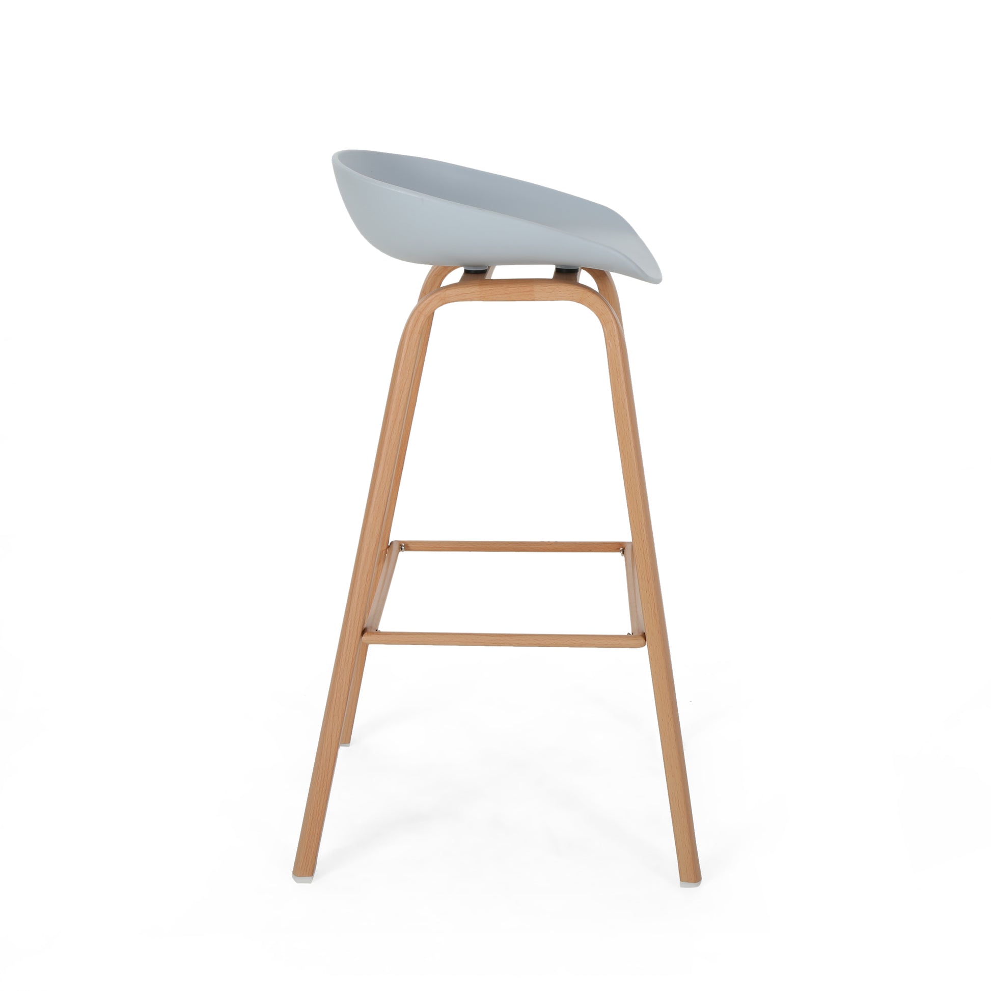 Barstool Set Of 2 Grey Polypropylene