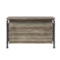 Antique Oak And Sandy Grey 5 Shelf Kitchen Island Oak Dining Room Industrial Rectangular Wood Metal Large 56 In