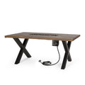 Brody Dining Fire Table Top 40,000Btu Tank Outside Brown Magnesium Oxide
