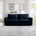 Modern Sofa 2 Seater Corduroy Fabric Sofa With Armrests For Apartment Living Room, Bule Blue Corduroy 2 Seat