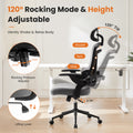 High Back Desk Chair With Adjustable Lumbar Support & Headrest,Comfortable Mesh Computer Chair With Soft Flip Up Arms, Adjustable Height And 120 Tilt,Gray Gray Abs Pc