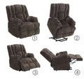 Pacay Brown Chenille Power Motion Recliner With Lift, Heating & Massage Function Brown Chenille