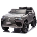 Licensed Lexus Lx600 24V Two Seater Kids Ride On Car W Parents Control,Seat Width 20 Inches,2Wd,Four Wheel Suspension,Bluetooth,Mp3,Music,Adjustable Volume,Power Display,Speeds 1.86 3.11Mph For Kids. Gray Polypropylene