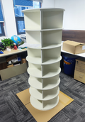 7 Tier Rotating Shoe Rack Tower, Spinning Shoe Display, 360 Shoe Rack Storage Round Carousel, Vertical Handbag Rotate Shoes Closet Organization, Christmas Gift White White Pvc