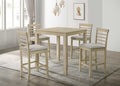 Beautiful Cream Color Counter Height 2Pc Dining Pub Height Chairs Upholstered Seat Dining Room Wooden Furniture Cream Dining Room Contemporary Bar Stools Slat Back Set Of 2 Wood