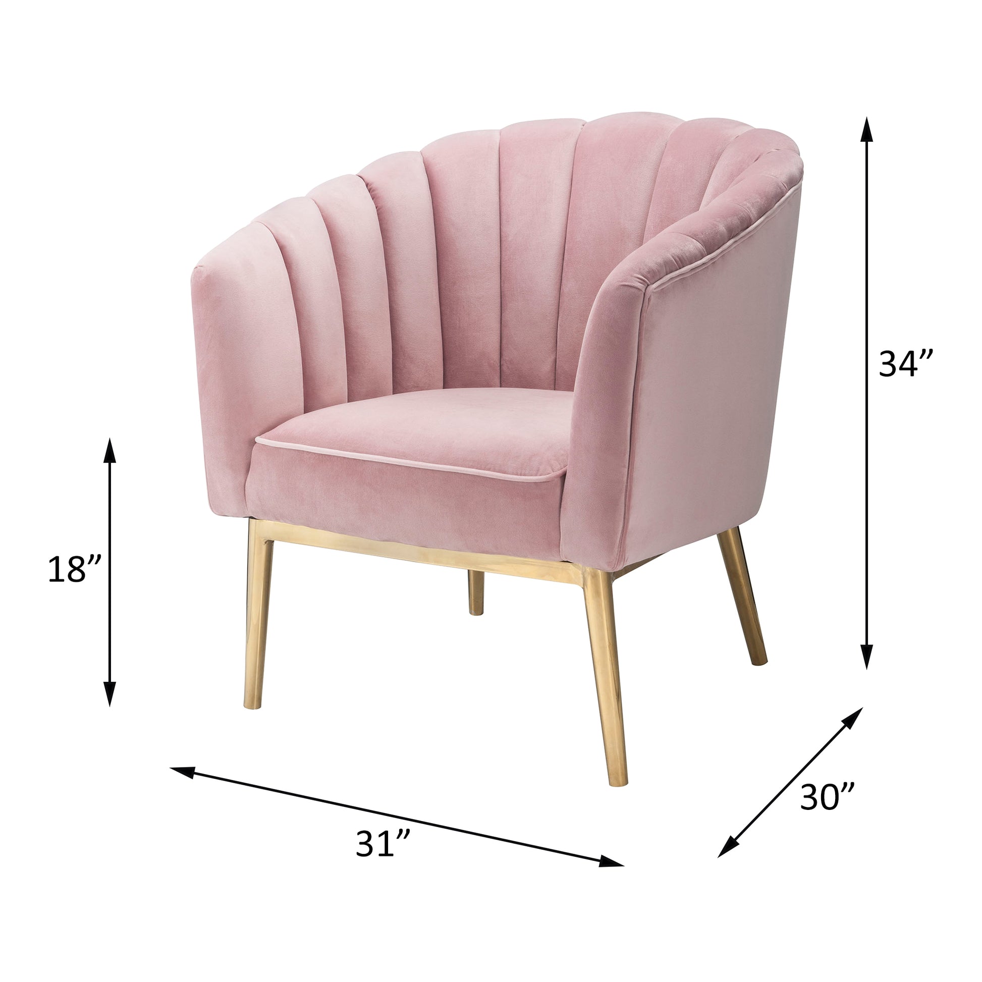Blush Pink And Gold Tufted Accent Chair Pink Primary Living Space Wood Fabric