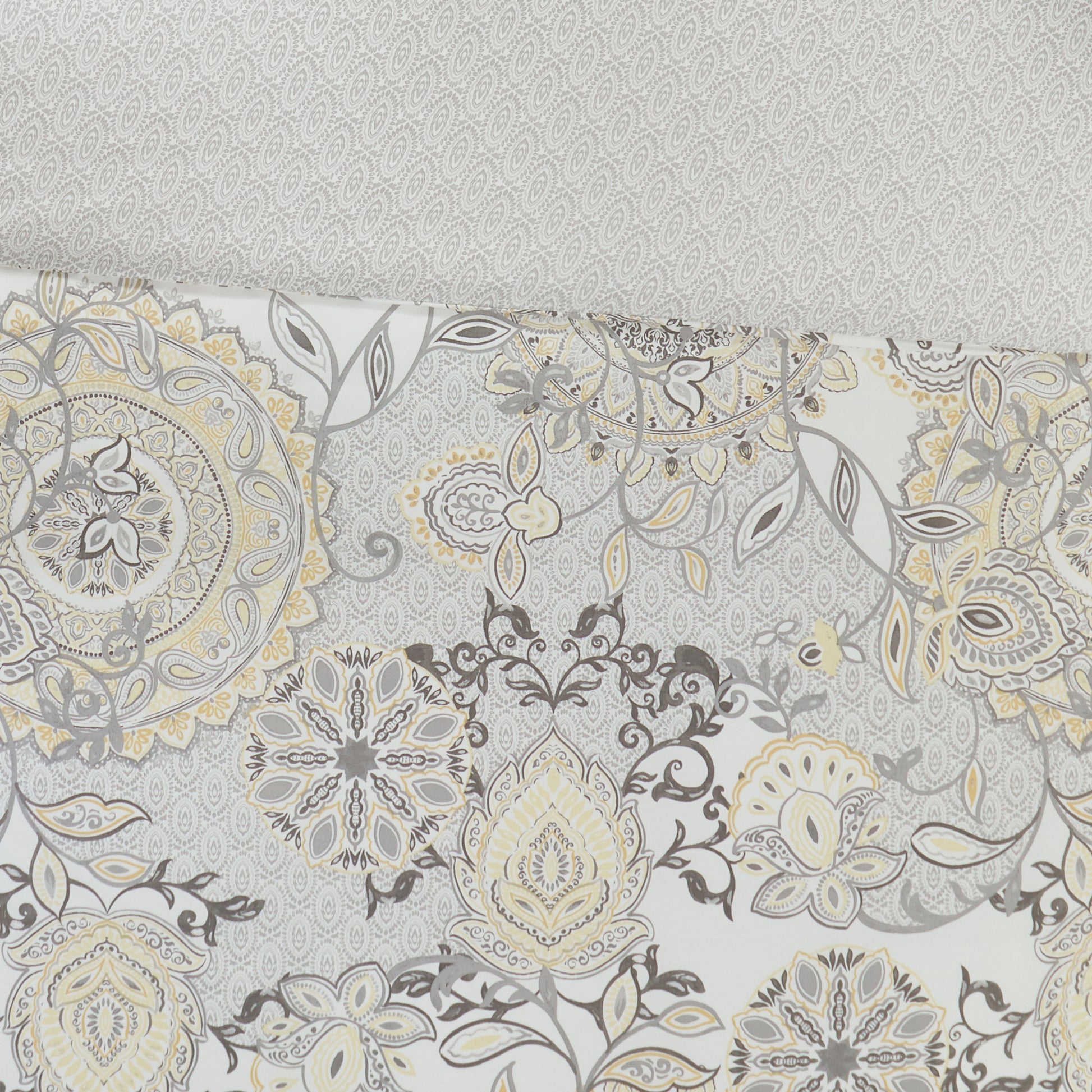 8 Piece Cotton Floral Printed Reversible Comforter Set Yellow Queen Queen Yellow Cotton