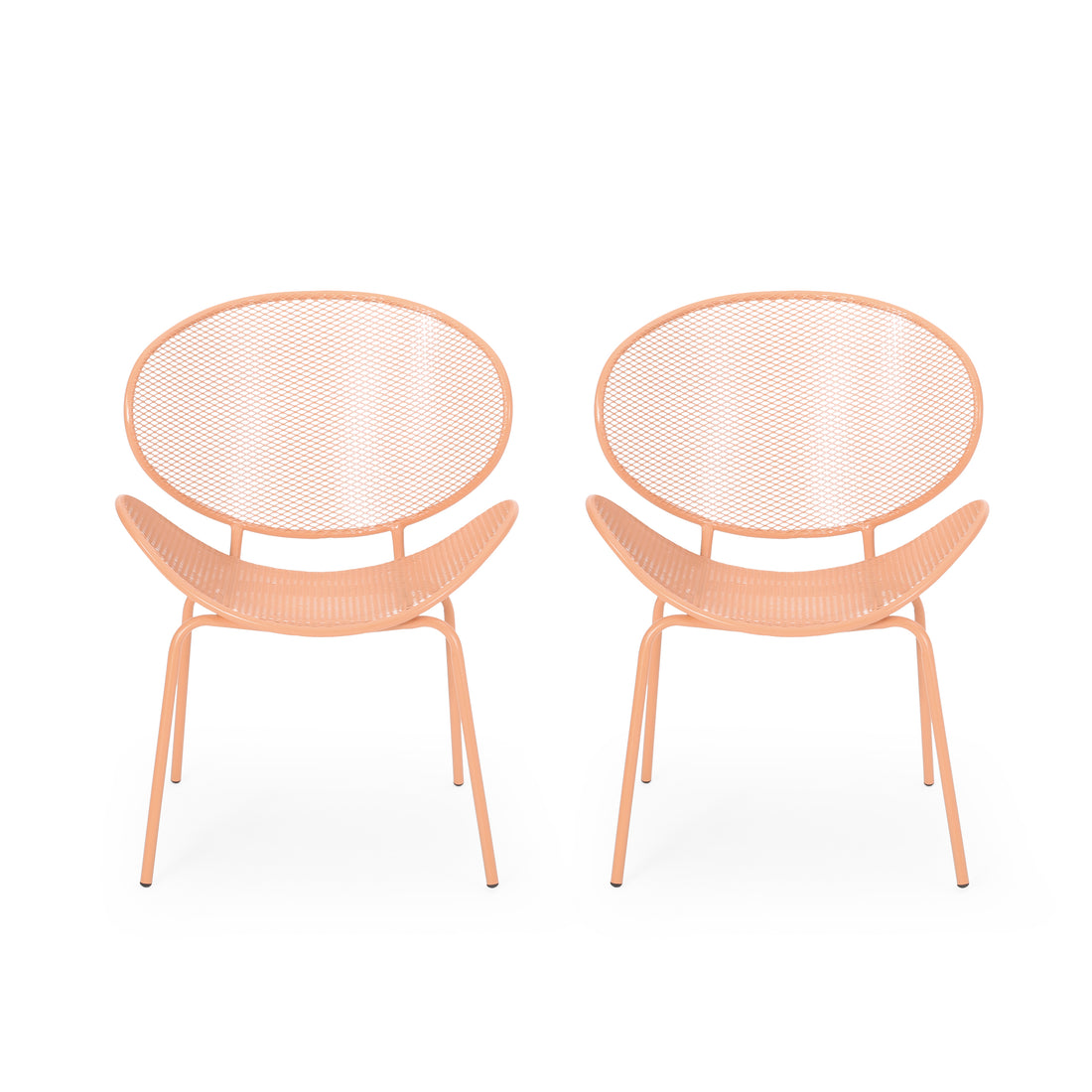 Elba Chair Set Of 2 Orange Iron