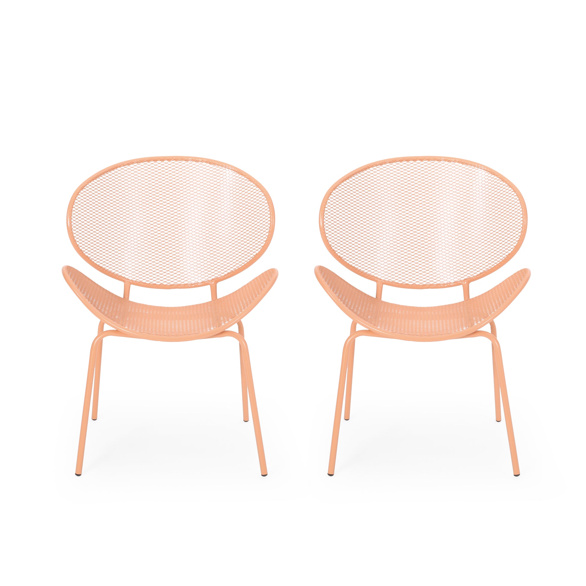 Elba Chair Set Of 2 Orange Iron