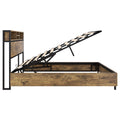 Metal Platform Bed With Underneath Storage, Led And Usb Ports, Full, Black Full Black Mdf Metal