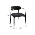 Jaramillo Black Chenille & Black Finish Side Chair Set Of 2 Black Chenille