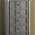 Silver 4 Drawer Jewelry Armoire With Mirror Silver Bedroom Poplar Wood Glass
