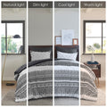 3 Piece Cotton Comforter Set With Chenille Tufting Gray Full Queen Queen Gray Cotton