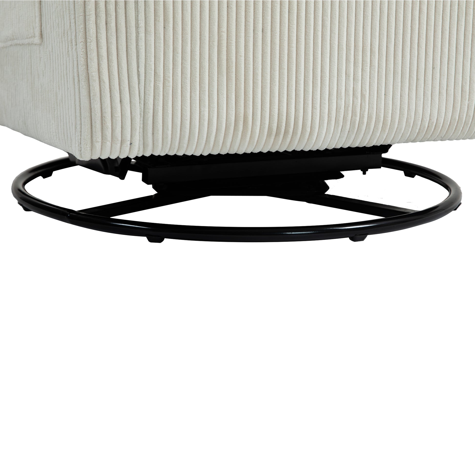 Jiada Upholstered Swivel Glider.Flannel Fabric.Rocking Chair For Nursery In Beige.Modern Style One Left Bag Beige Primary Living Space Foam Fabric Metal