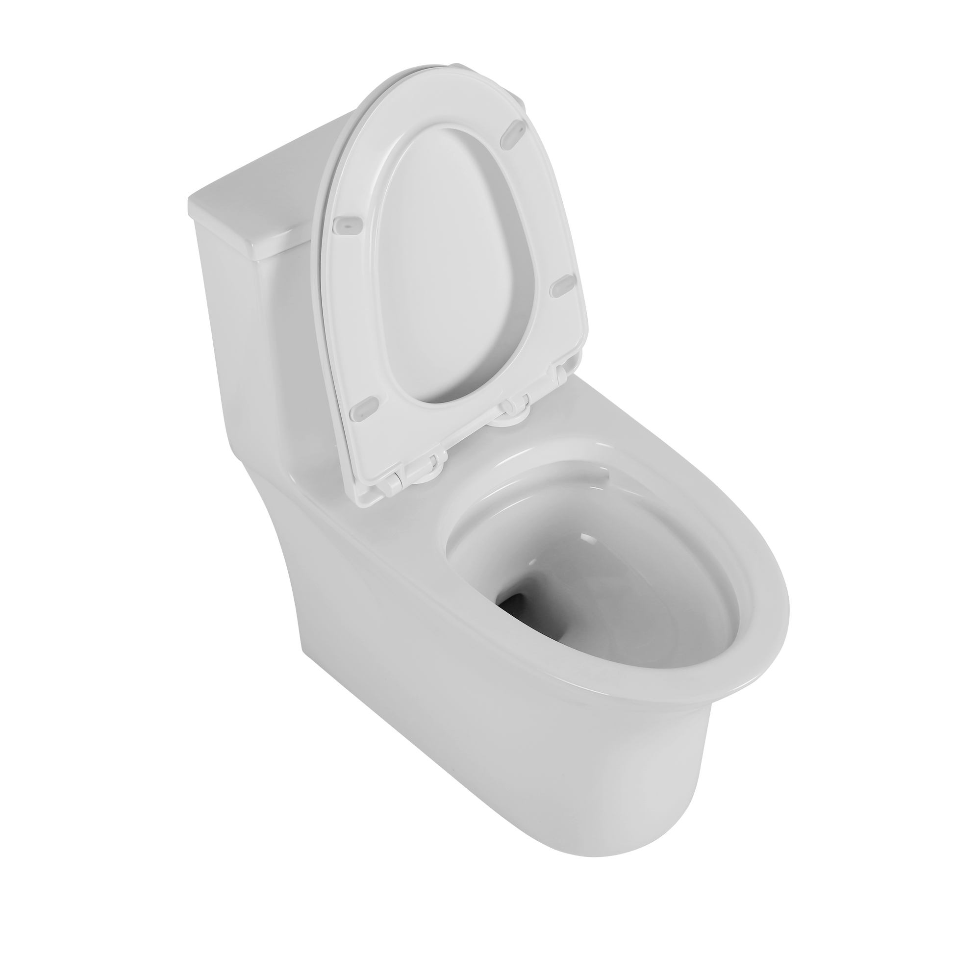1.1 1.6 Gpf Elongated Comfort Height Floor Mounted One Piece Toilet, Cupc Certified, Watersense Cetified, Ceramic, White Color, Soft Close Seat White Ceramic