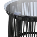Moonstone Side Table Black Woven Rope