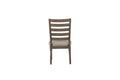 Casual Side Dining Chair W Ladder Back Set Of 2 Gray Solid Wood Mdf
