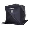 Outsunny 2 Person Ice Fishing Shelter, Pop Up Portable Ice Fishing Tent With Carry Bag, Windows And Anchors For Low Temp 22 , Black Black Cotton