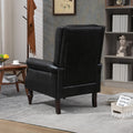 Coolmore Wood Frame Armchair, Modern Accent Chair Lounge Chair With Sturdy Wood Legs For Living Room Bedroom Black Pu Black Pu Foam Pu Leather