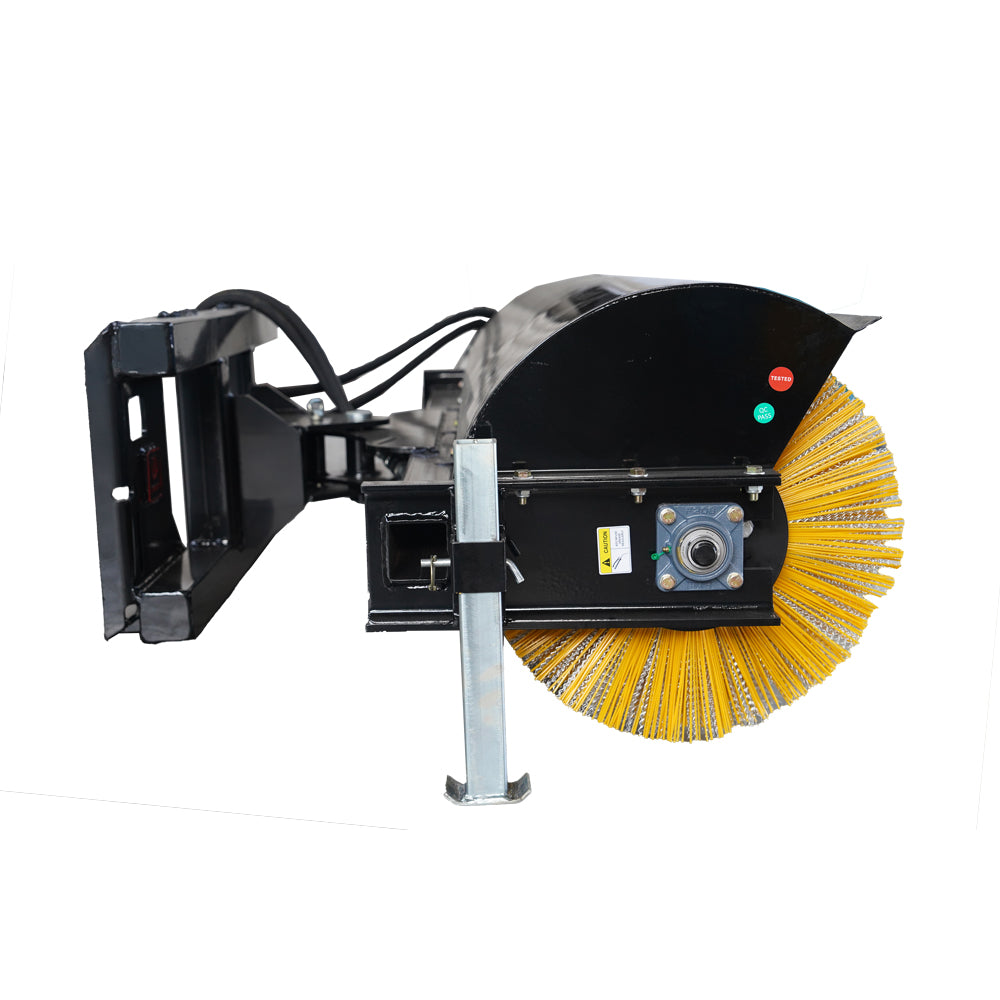 72" Skid Steer Hydraulic Rotary Angle Broom Sweeper Black Iron