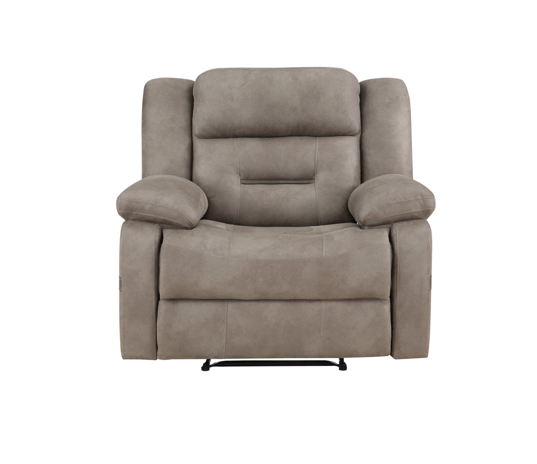 Abilene Manual Reclining Chair Tan Dark Gray Wood