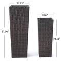 Rattan Flower Pot Brown Brown Rattan