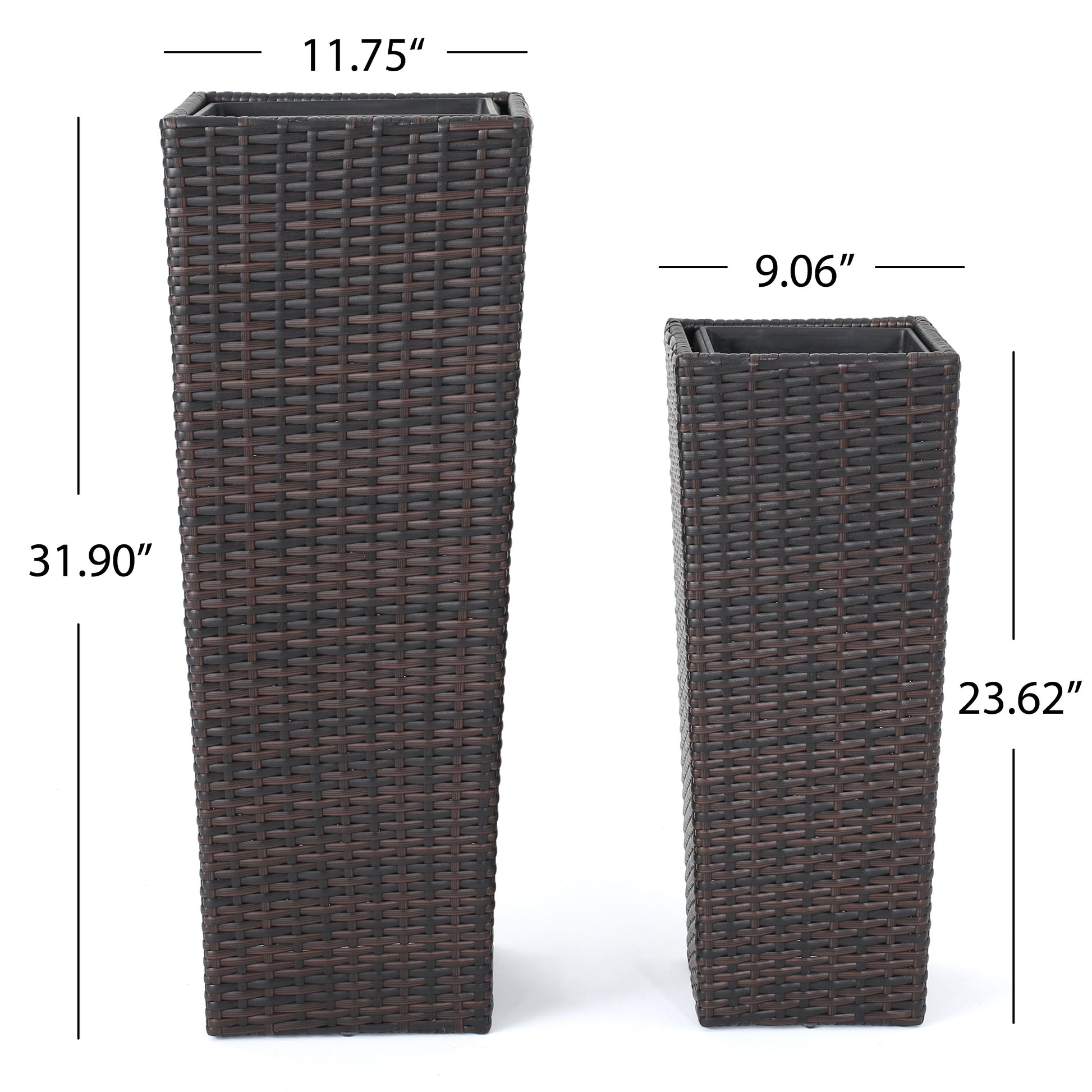 Rattan Flower Pot Brown Brown Rattan