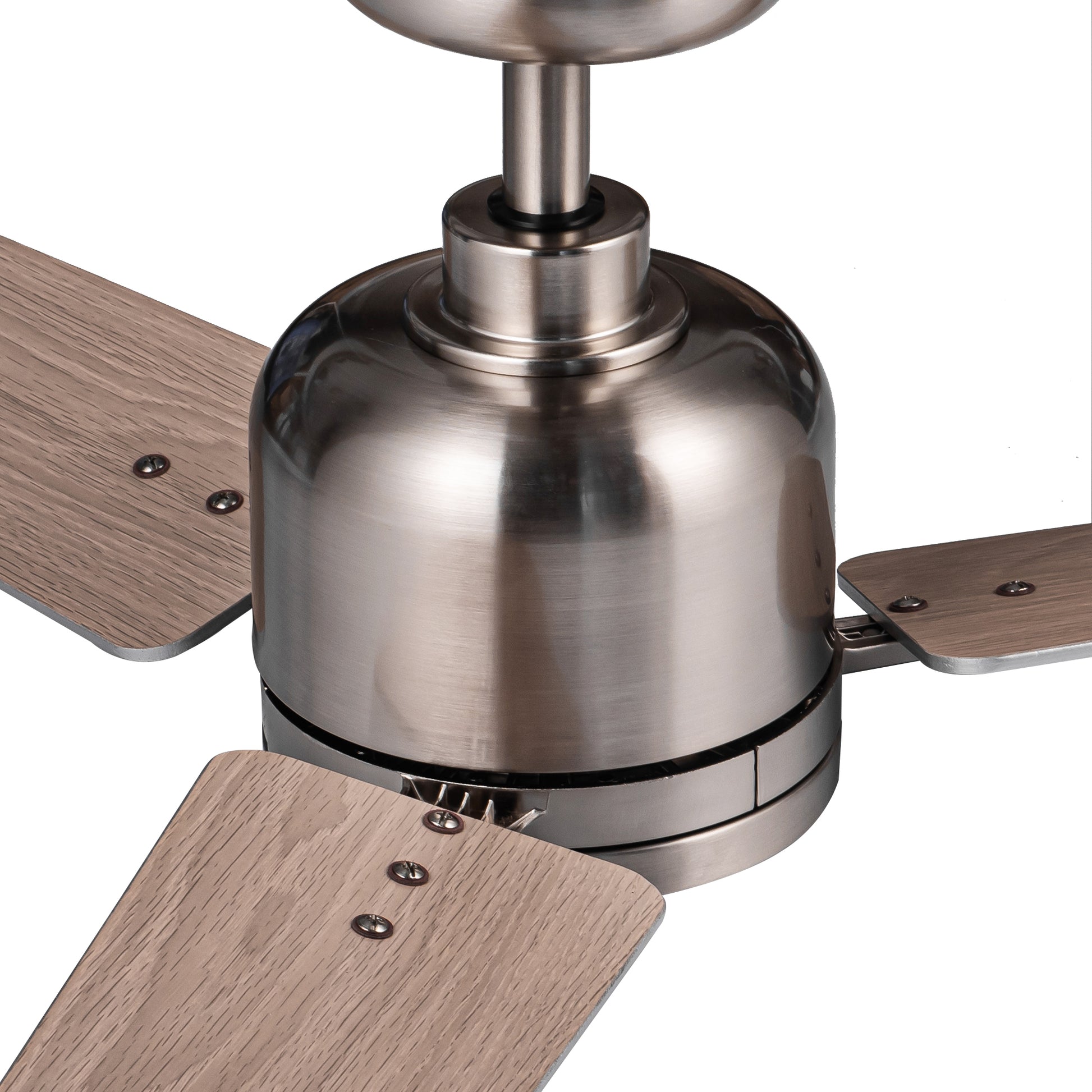 48" Brushed Nickel Lowe Profile Ceiling Fan With Light Brushed Nickel Plywood