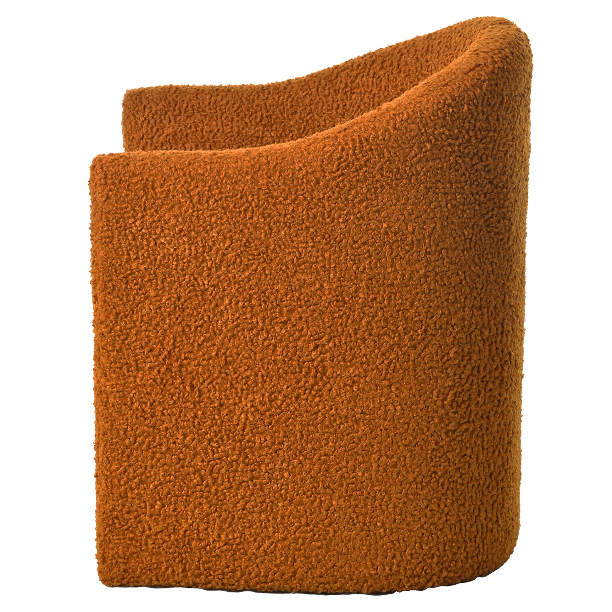 Mirod Stylish Curved Design, Comforting Embrace, Versatile Aesthetic, Dual Purpose Decorative Accent Chair, For Living Room,Bedroom And Study Caramel Boucle