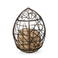 Marlin Hanging Egg Chair Basket Brown Pe Rattan Iron Waterproof Fabric