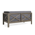 Brava X Back Right Corner Bench Of Set 2 Dark Grey Acacia Wood