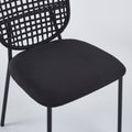 Black Sennit Chair,Set Of 4,Dining Chair,Coffee Chair Black Metal