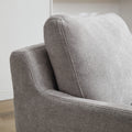 29.92'' Swivel Accent Chair, Upholstered Skirted Swivel Chair With Removable Back Cushion, 360 Degree Comfy Armchair For Living Room, Nursery, Lounge,Office,Gray Chenille Gray Chenille