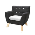 Jacey Kids Patchwork Chair Tuxedo Patchwork Black Dark Walnut Fabric