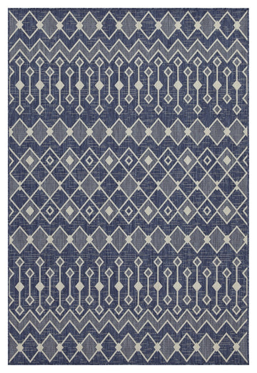 Sunshine Gc Har2019 Blue 5 Ft. 3 In. X 7 Ft. 3 In. Indoor Outdoor Area Rug Blue Polyester Polypropylene