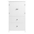 Bathroom Storage Cabinet, Cabinet With Two Doors And Drawers, Adjustable Shelf, Mdf Board, White White Mdf
