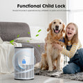 Portable Air Purifiers With Air Quality Monitor For Home Bedroom Large Room Covers Up To 1200Ft , 360 Outlet Air Cleaner, 25Db Sleep Mode White Plastic