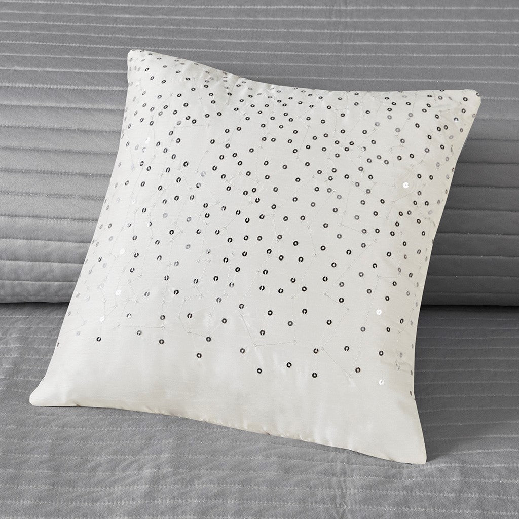 6 Piece Reversible Jacquard Quilt Set With Throw Pillows Navy Full Queen Navy Cotton